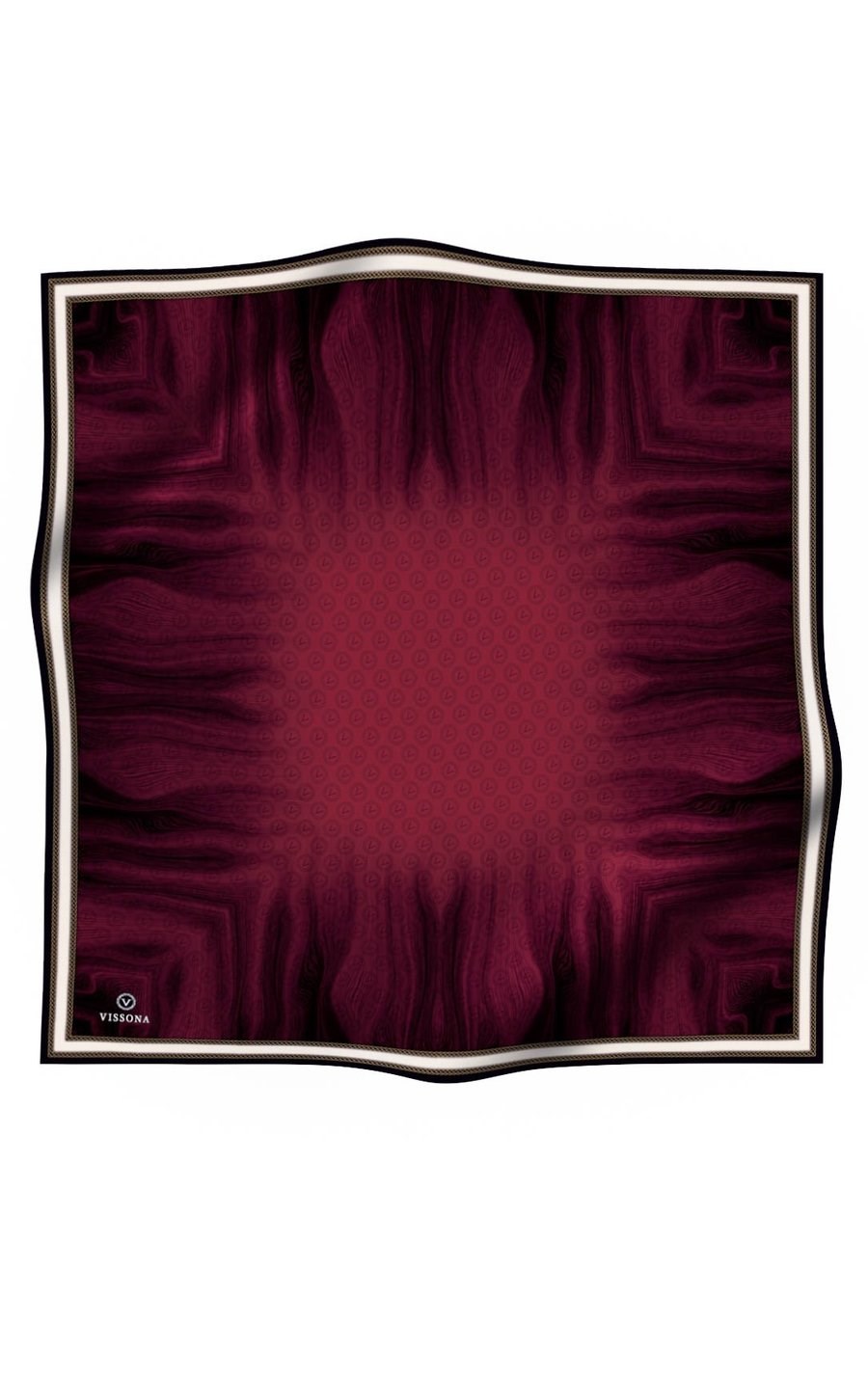 Vissona Tivil İpek Eşarp Bordo 10659 04 Monogram Desen
