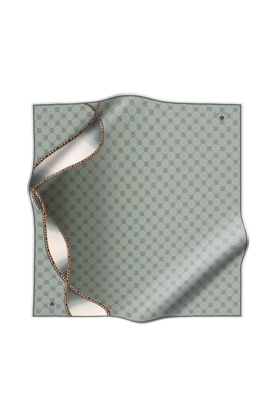 Vissona Tivil İpek Eşarp DGN51333 - 15 - 0301 Çağla Monogram Desen
