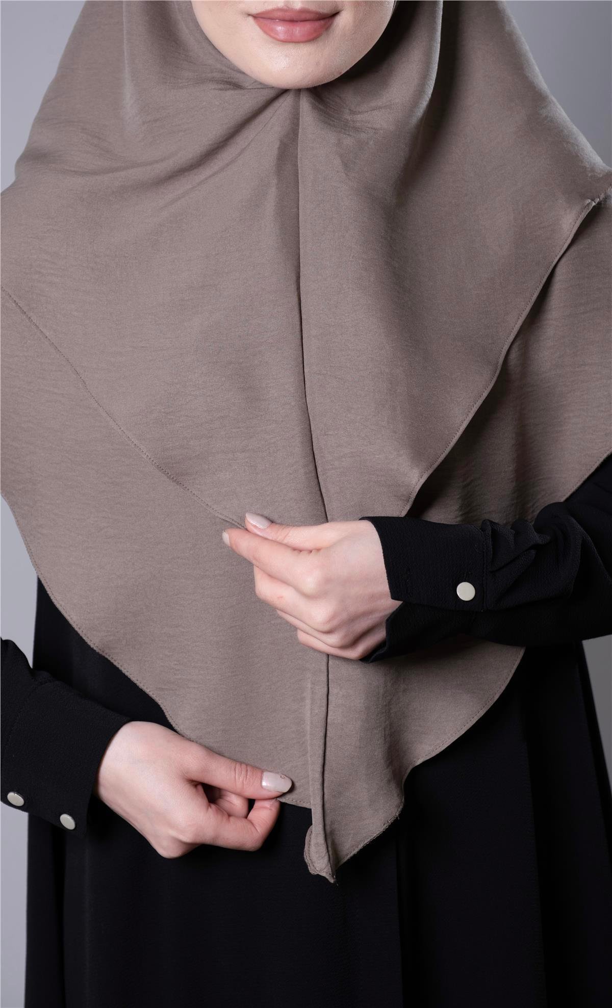 Vizon Pratik Hazır Geçmeli Tesettür Eşarp Pamuk Caz Kumaş Çift Katlı Çapraz Hijab 2304_10