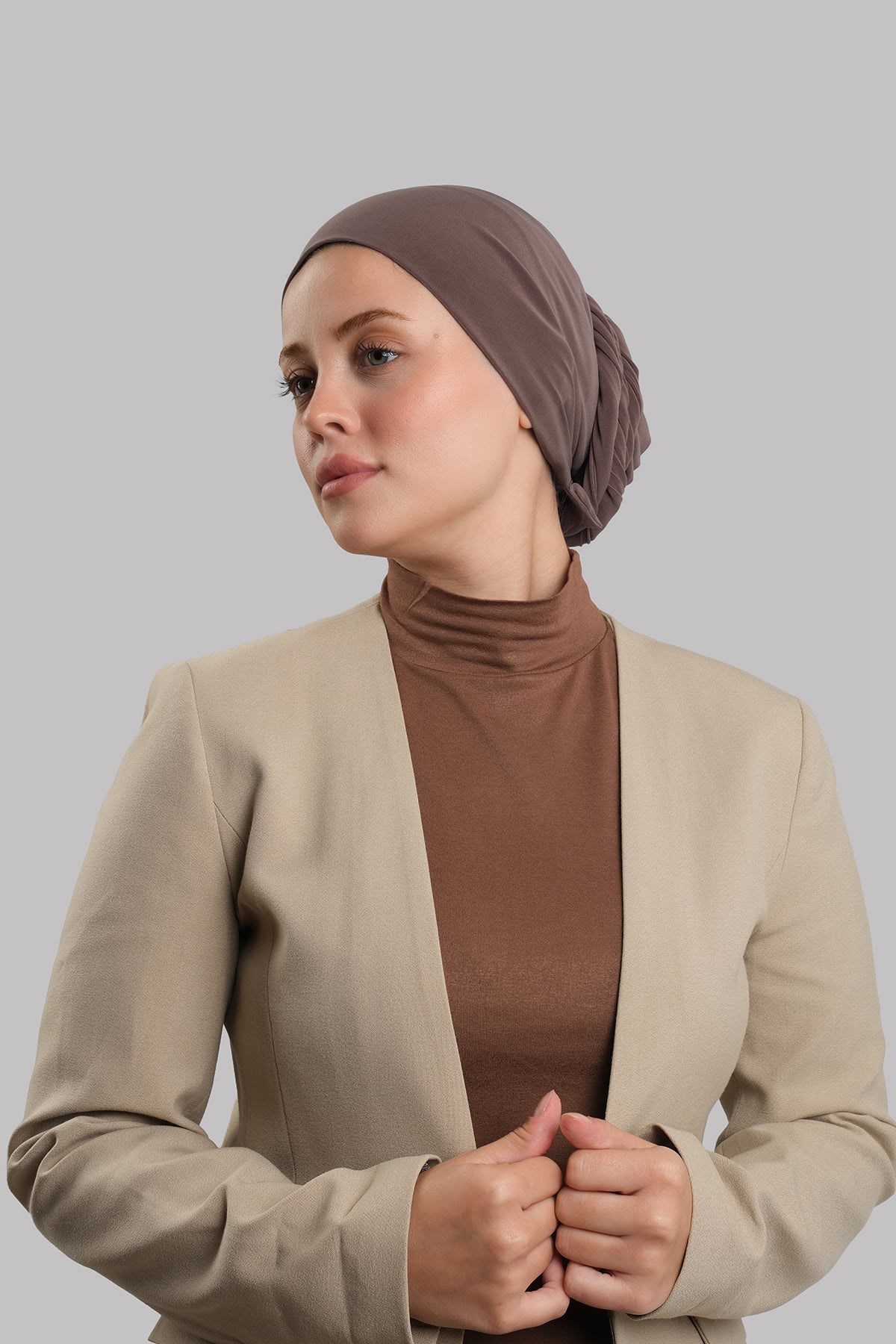 Vizon Versa Kuyruklu Pratik Tesettür Bone Sandy Büzgülü 2515_10