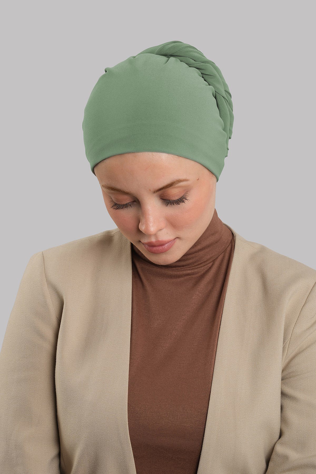 Yağ yeşili Versa Kuyruklu Pratik Tesettür Bone Sandy Büzgülü 2515_36