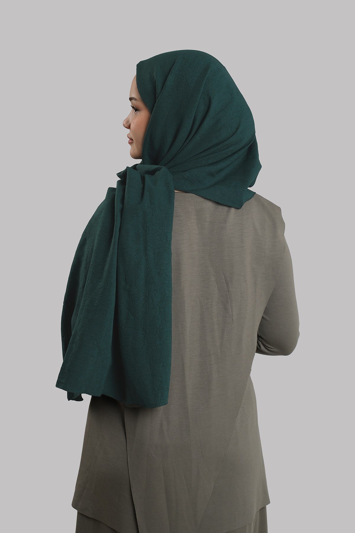 Zümrüt Düz Klasik Ria Şal İtalyan Dikişli Pamuk Caz Sade 202130_37