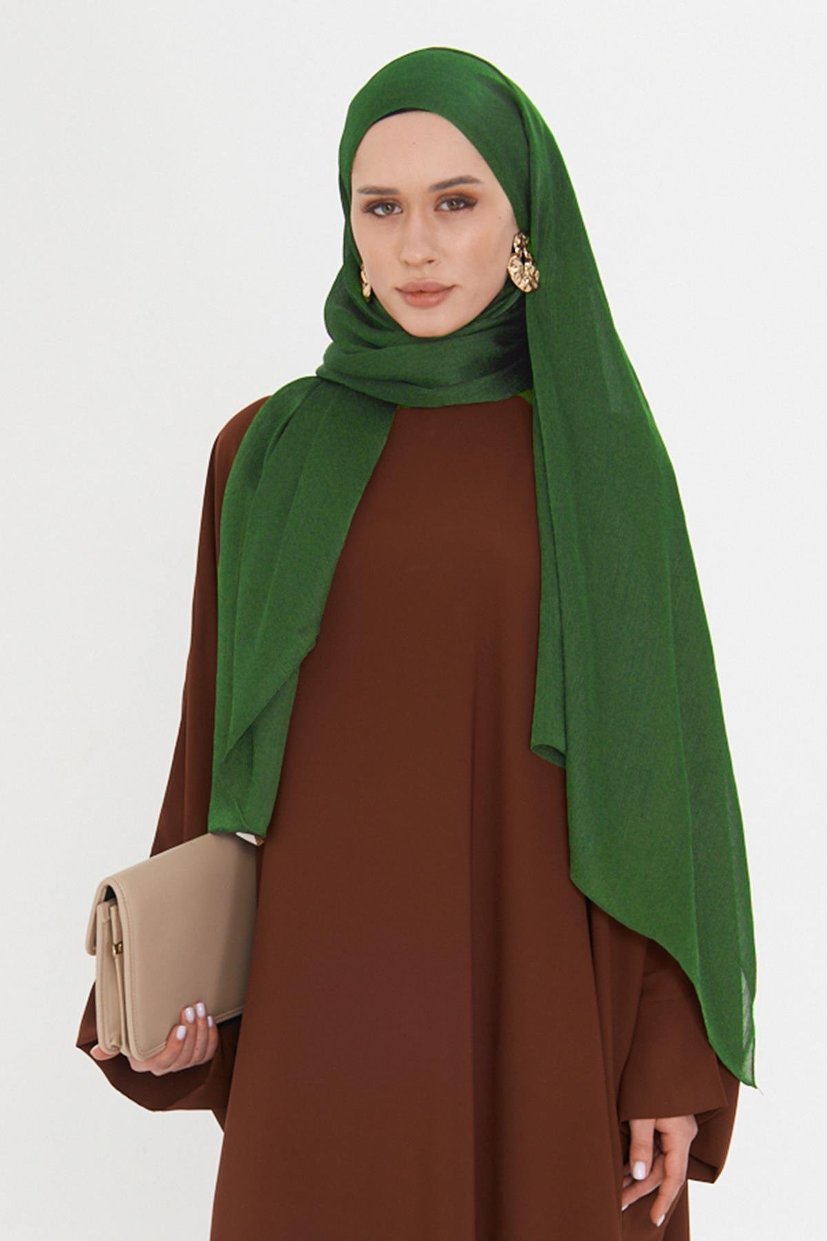 Zümrüt Düz Klasik Şal Turlu Polyester Lüx Janjan 202126_37