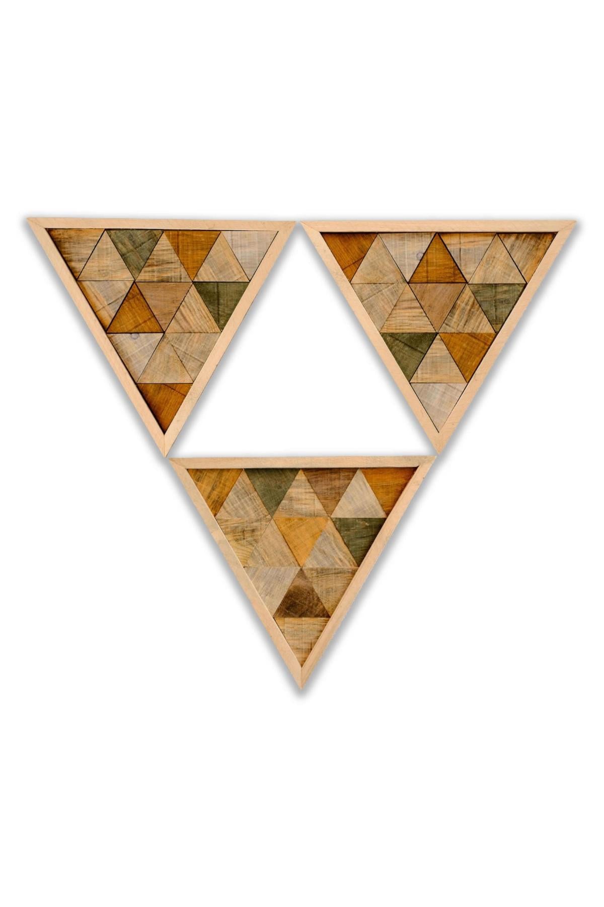 triAngle Rustik El Yapımı Ahşap Duvar Tablosu