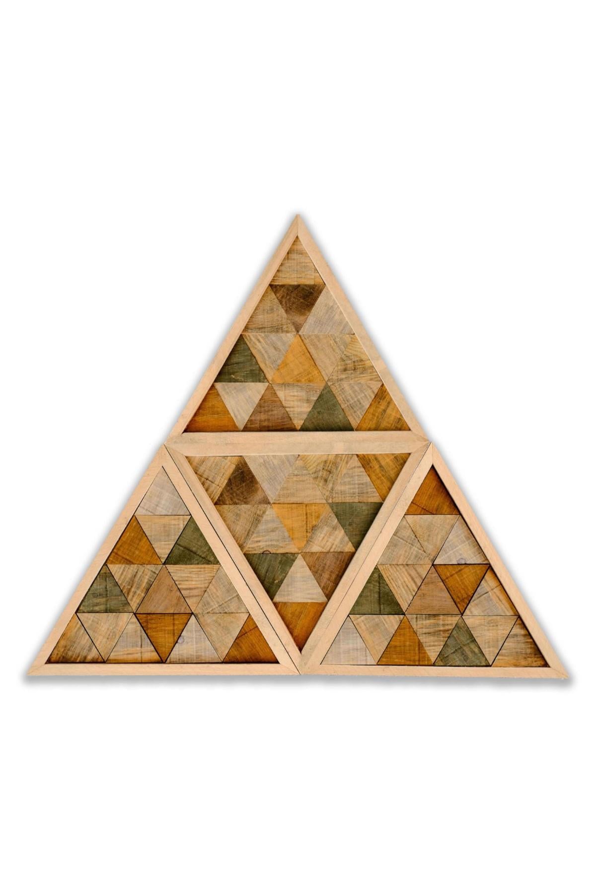 triAngle Rustik El Yapımı Ahşap Duvar Tablosu