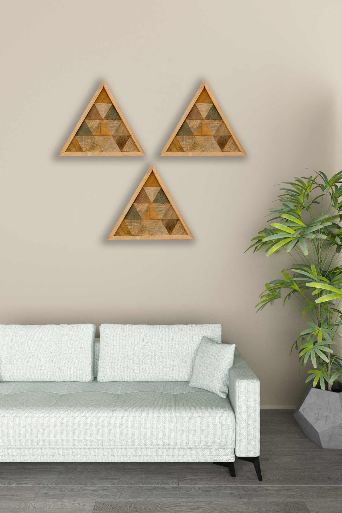 triAngle Rustik El Yapımı Ahşap Duvar Tablosu