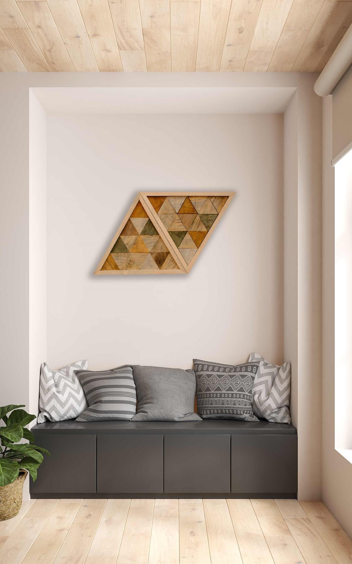 triAngle Rustik El Yapımı Ahşap Duvar Tablosu