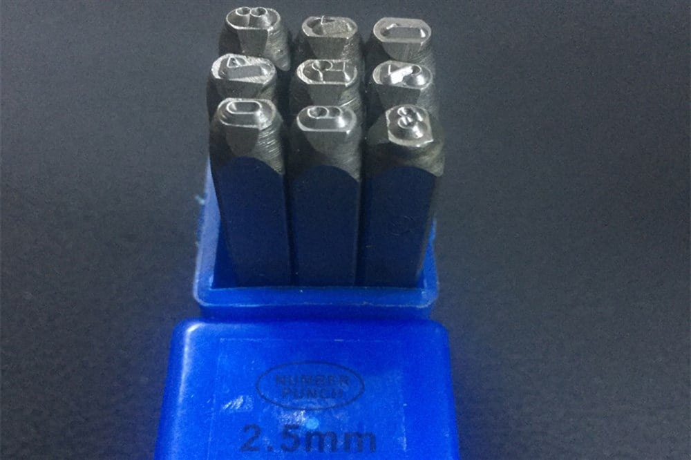 Rakam Damga Seti 0-9   2,5 mm-Plastik Kutu