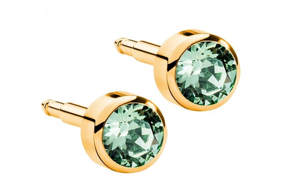 Nina Kulak Delme Küpesi - Gold Peridot