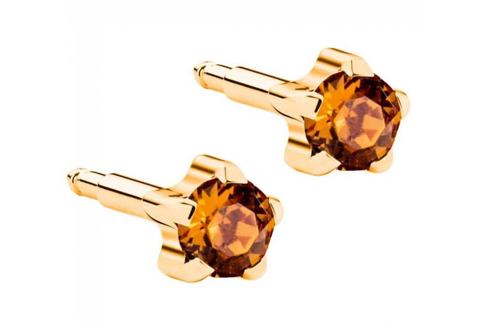 Nina Kulak Delme Küpesi - Tırnaklı- Gold Topaz