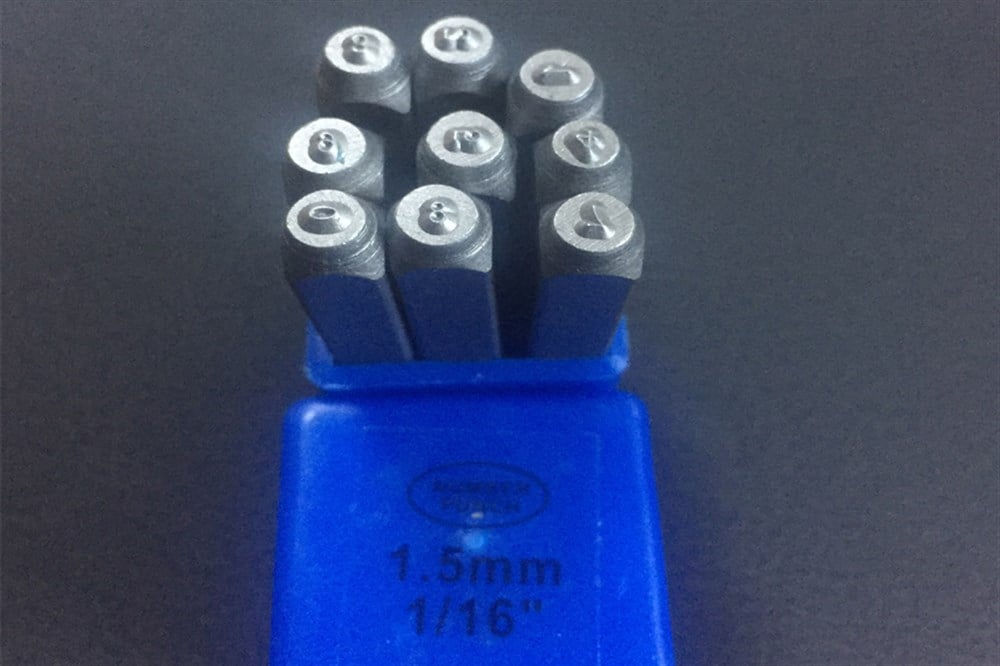 Rakam Damga Seti 0-9   1,5 mm-Plastik Kutu