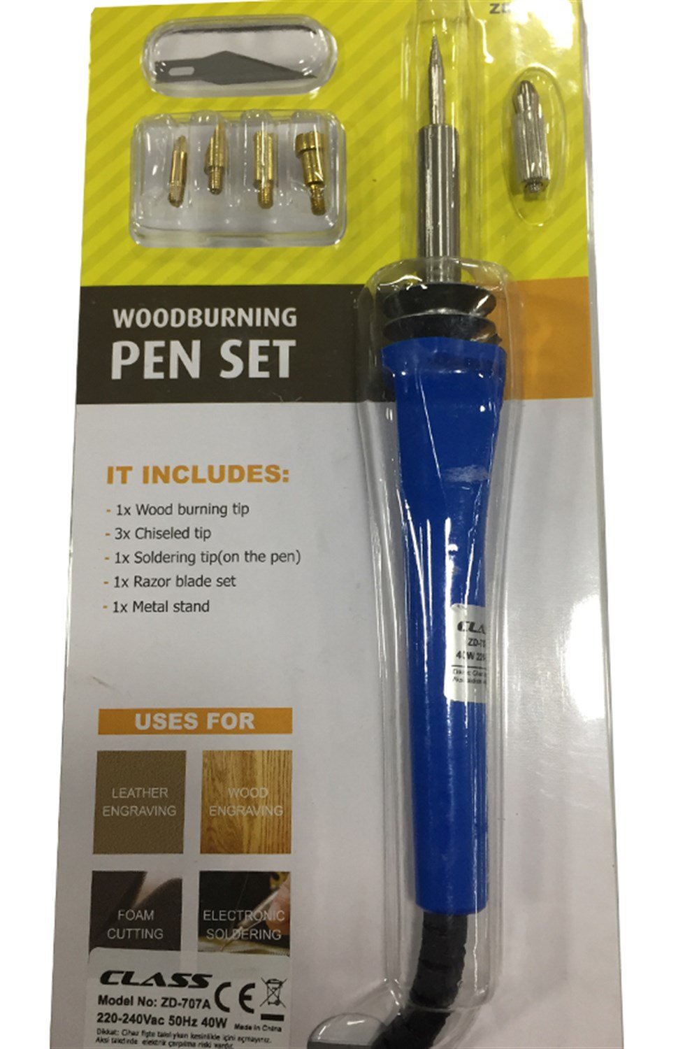 ZD-707A Ahşap Yakma Havyası-Havya Takımı-5 Uç