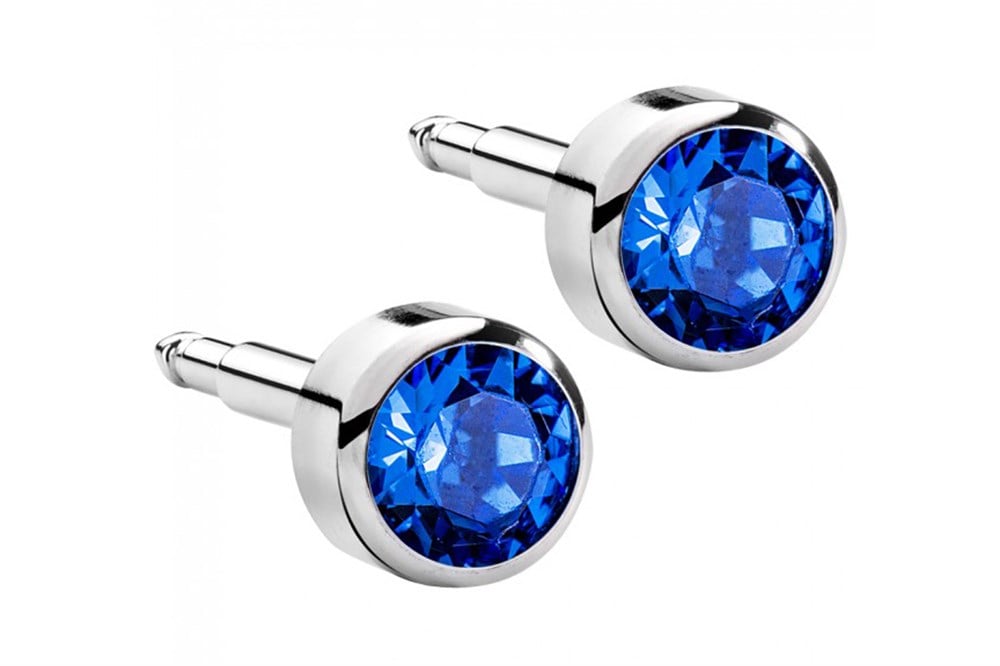 Nina Kulak Delme Küpesi - White Blue Zircon