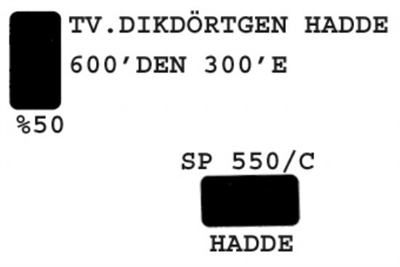 SP 550/C Dikdörtgen Hadde  600-300