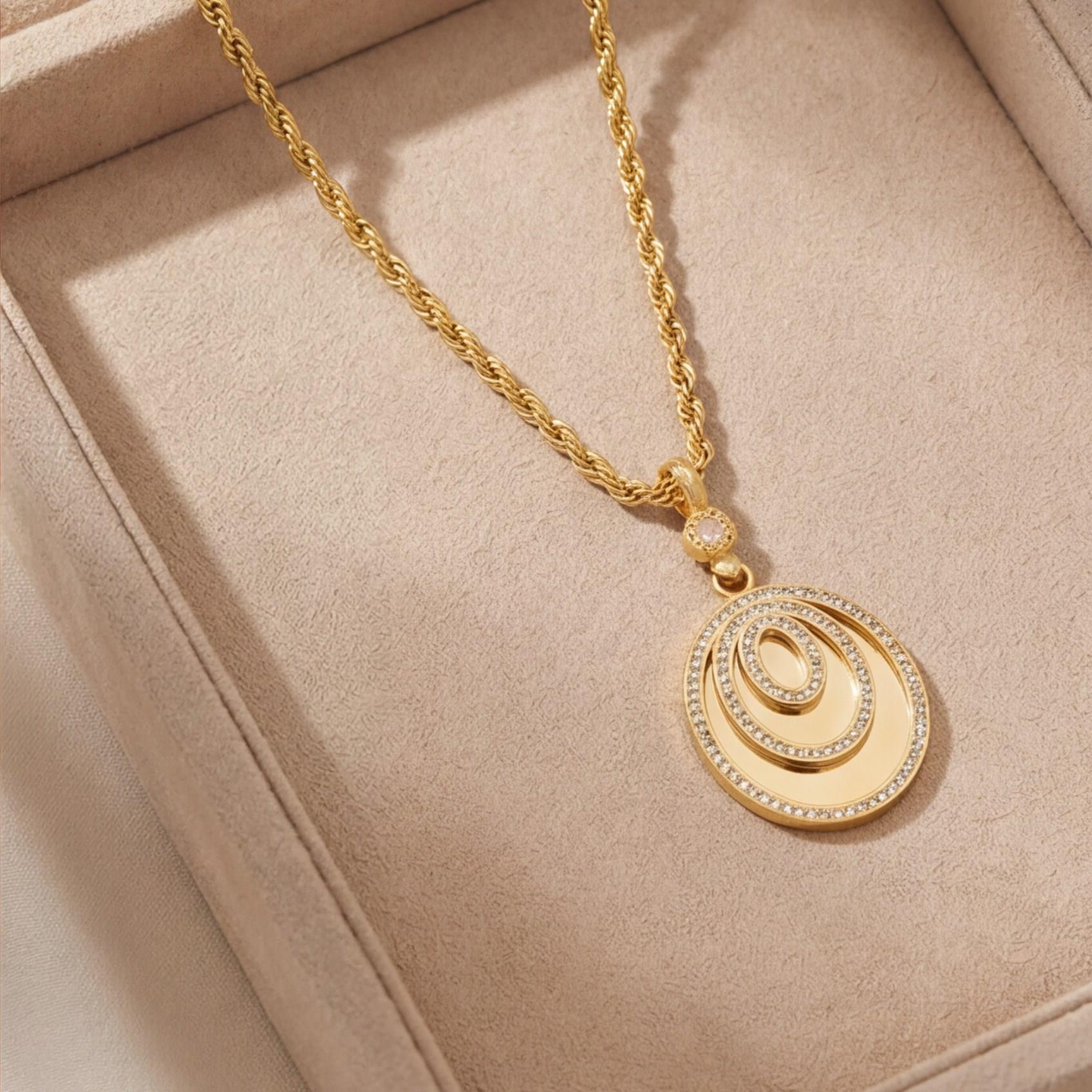 22 Ayar Altın Kaplama Spiral Kolye Ucu TGR-288
