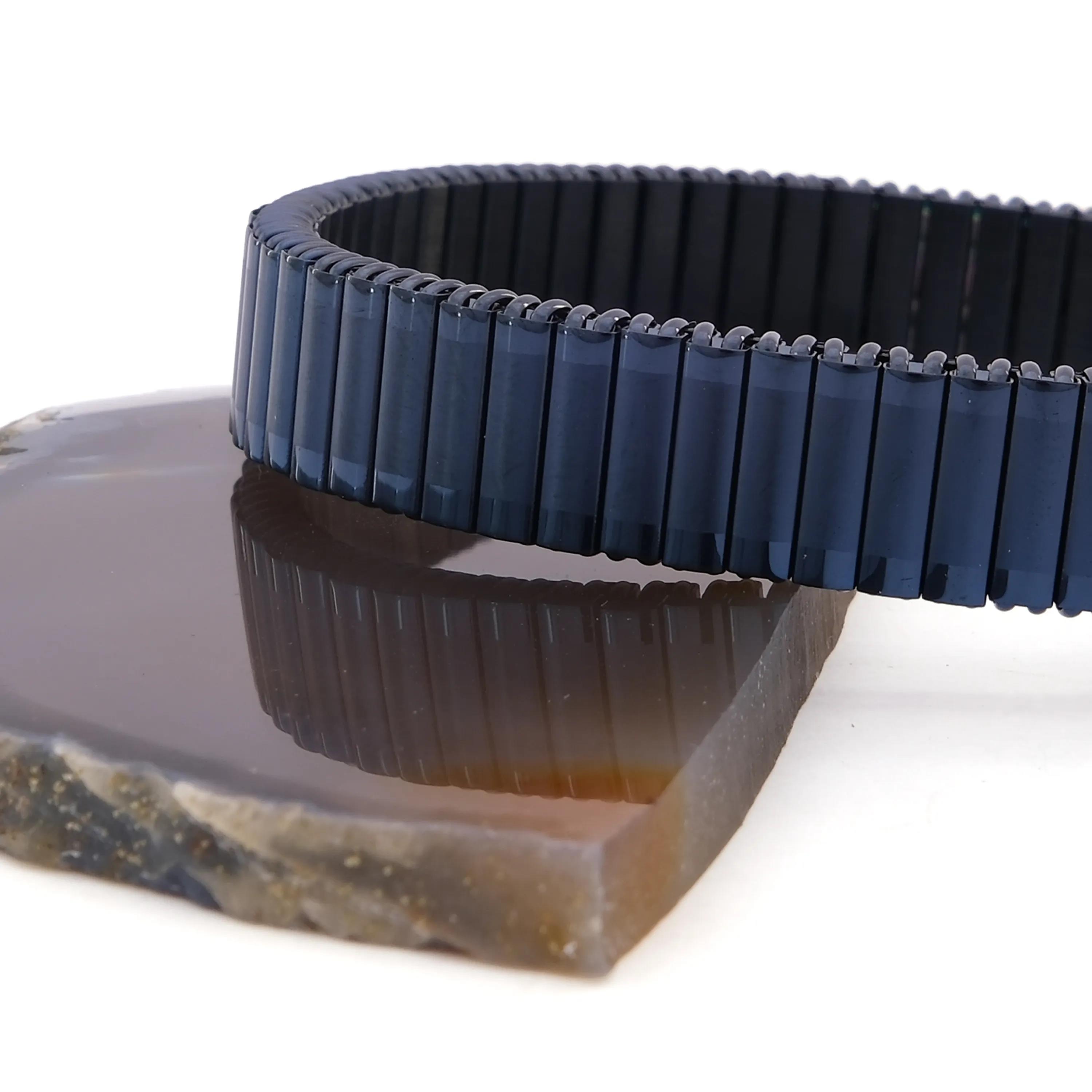 316L Çelik Lacivert iİtalyan Charm Erkek Kelepçe Bileklik EBLK-407