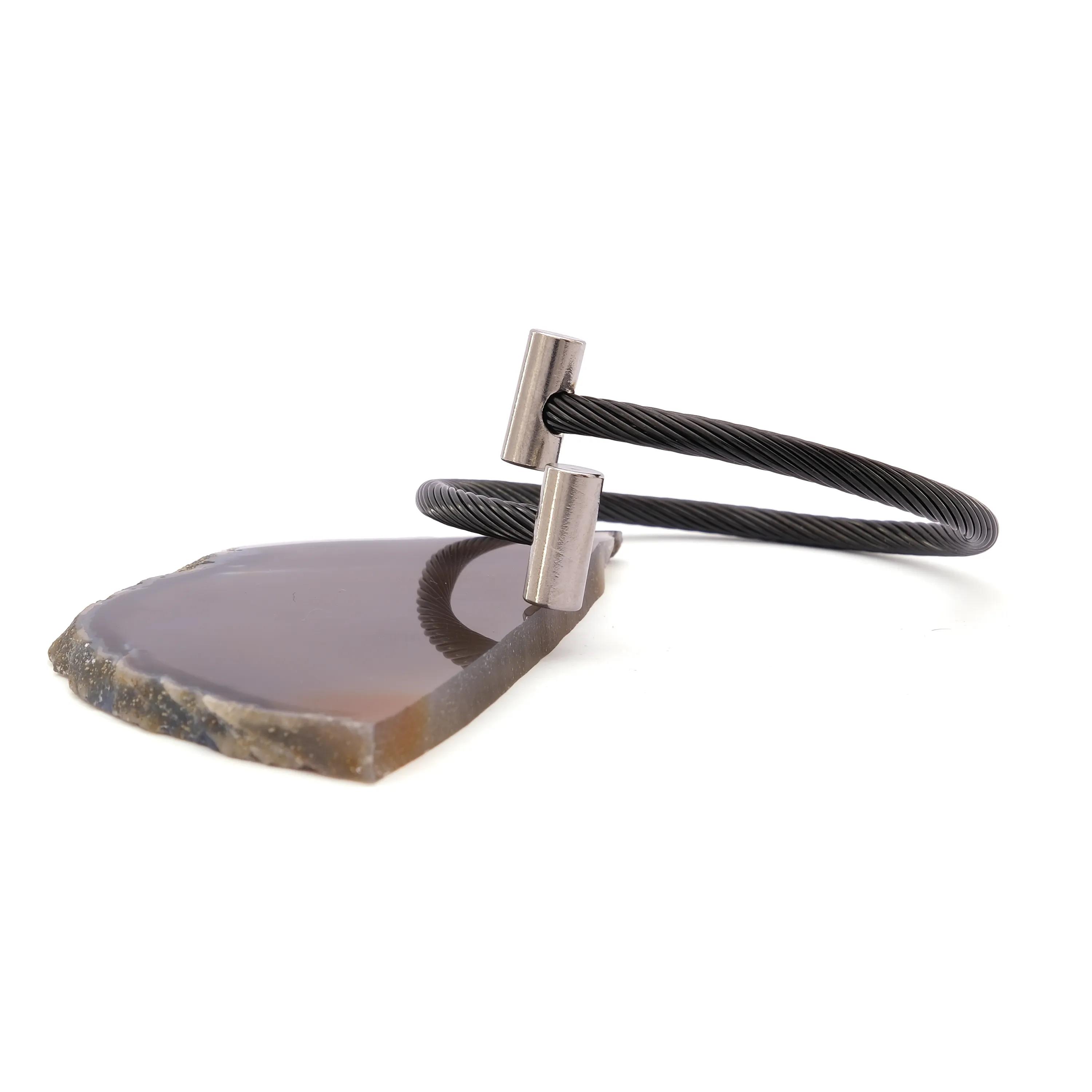 316L Çelik Siyah Erkek Bileklik EBLK-362