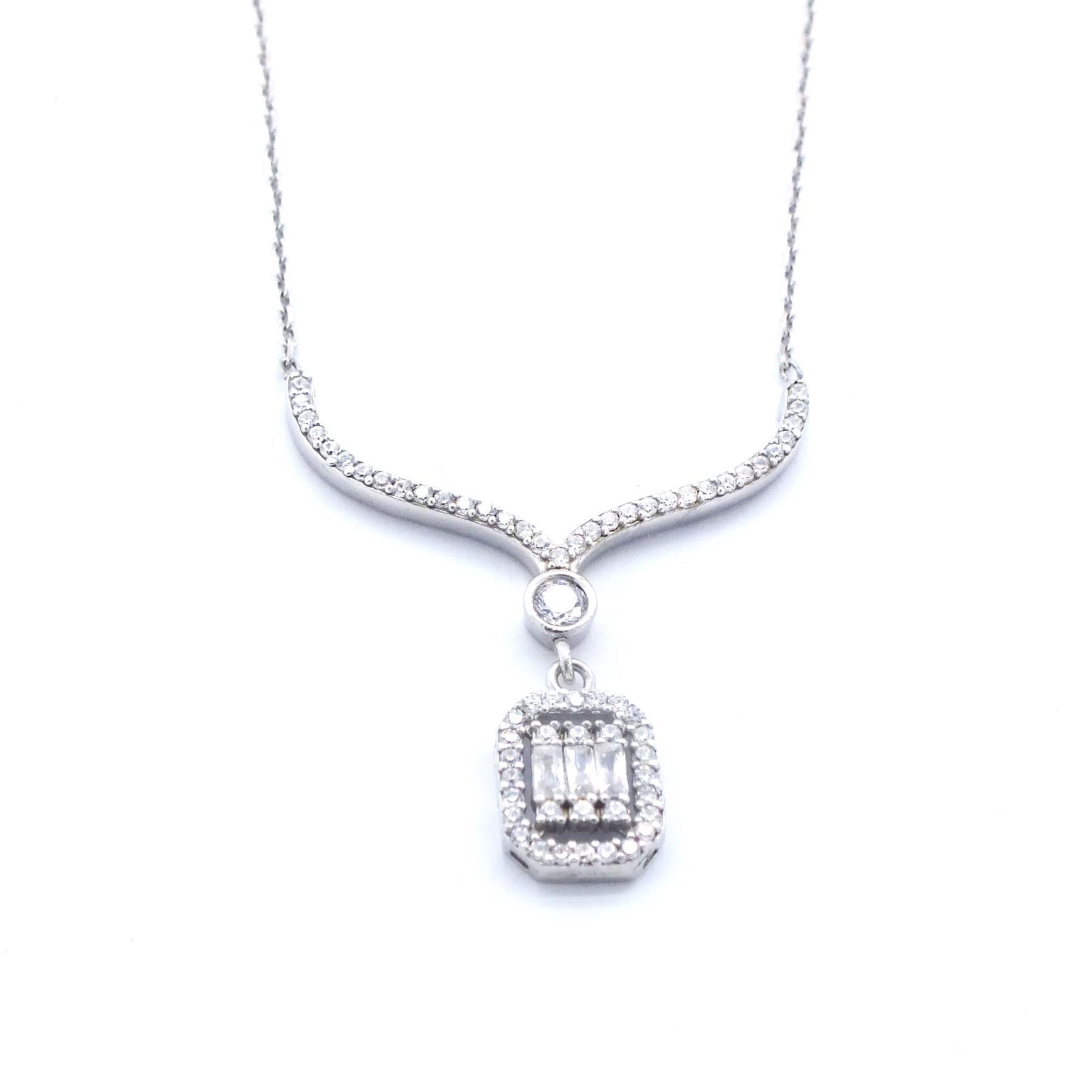 925 Ayar Baget Zirkon Taşlı Gümüş Set GSET-103