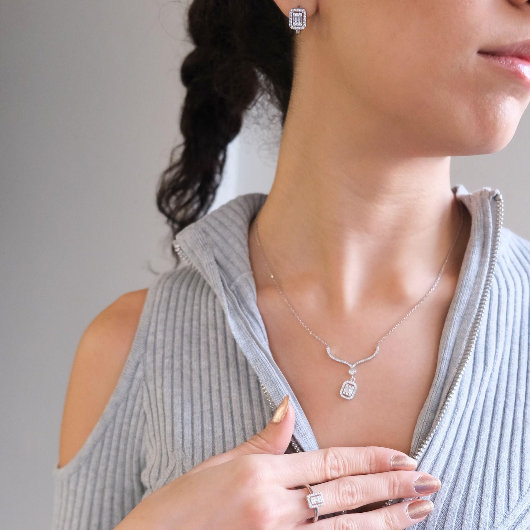 925 Ayar Baget Zirkon Taşlı Gümüş Set GSET-103