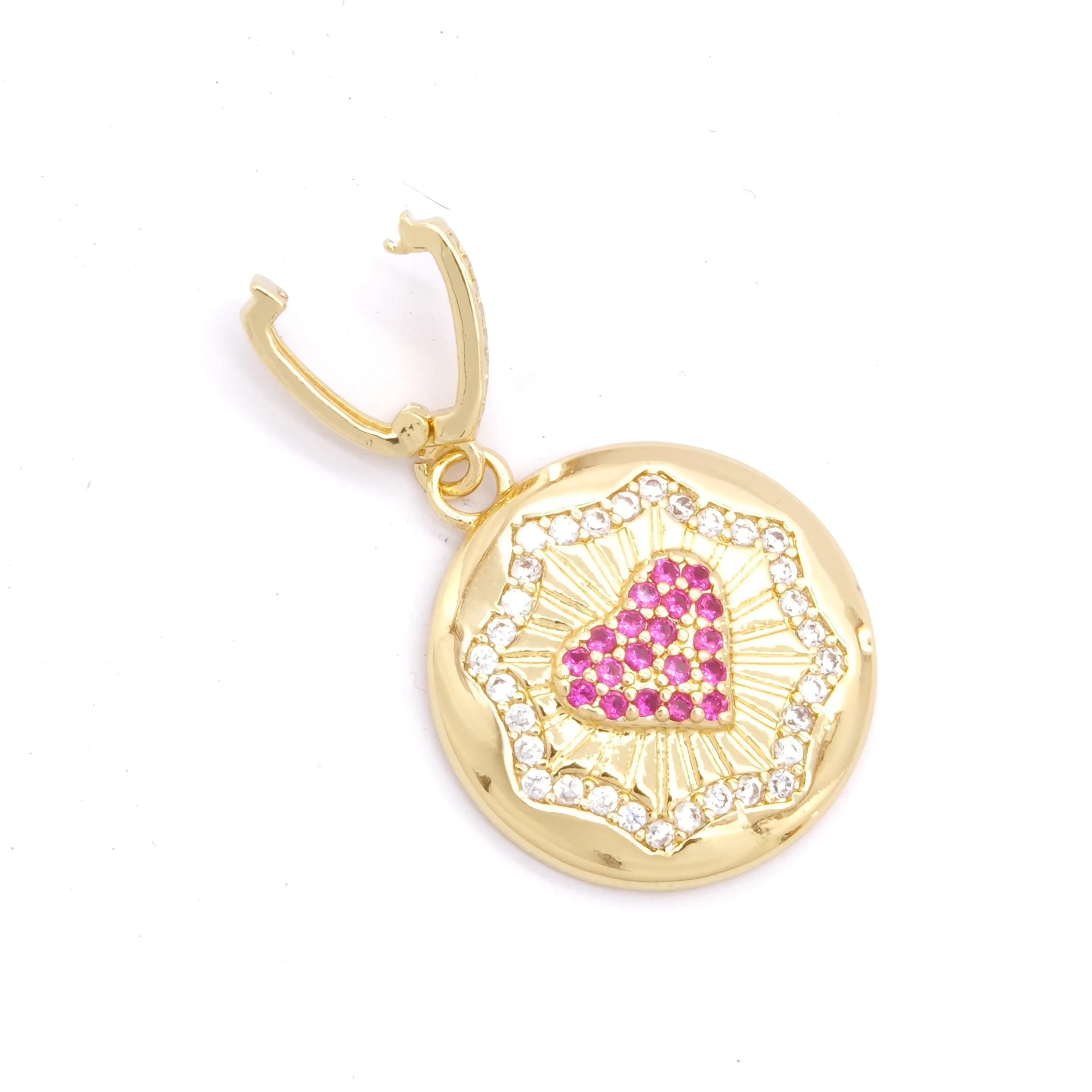 Ajda Charm Çelik Altın Kaplama Kadın Yuvarlak Kalp Model-CHR-121
