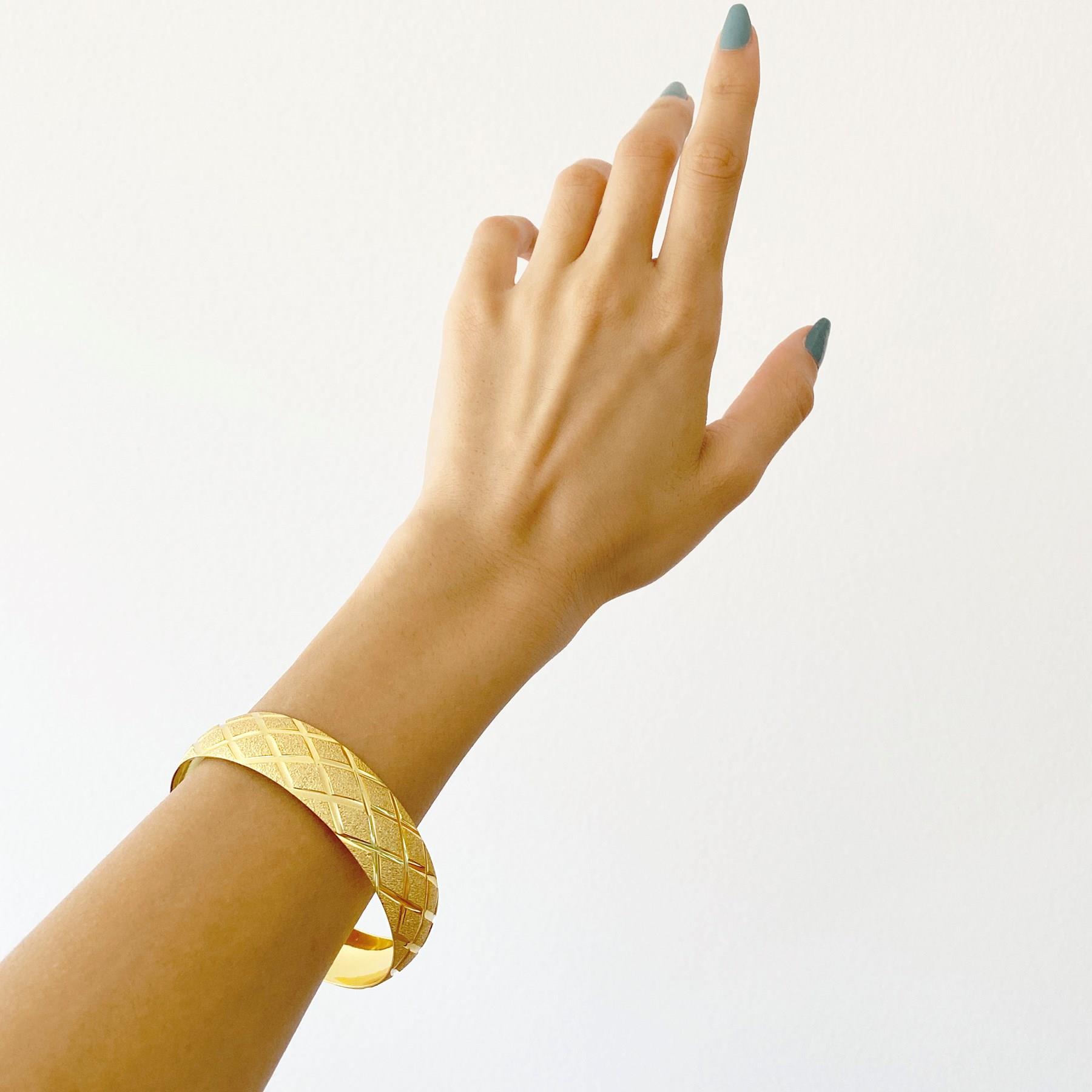 Altın Kaplama Baklava Model Bilezik 1.5 cm BLZ-3038