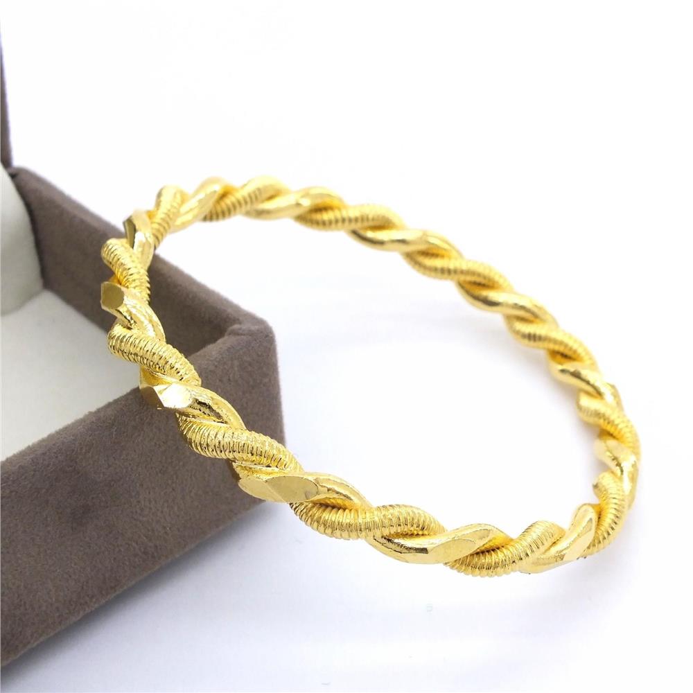 Altın Kaplama İkili 6.5mm İmitasyon Burma Bilezik 