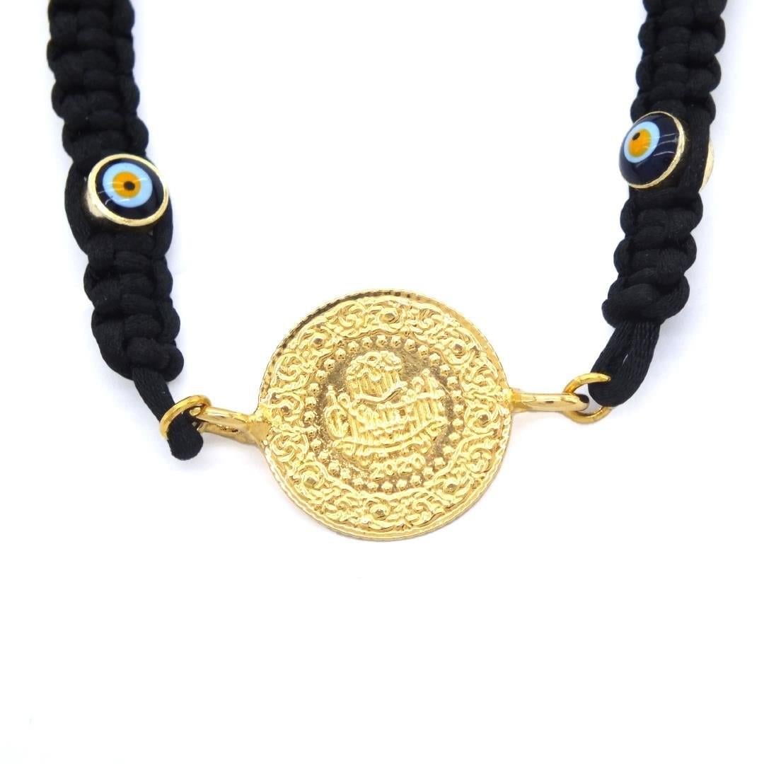 Altın Kaplama İpli Çeyrek Altın Bileklik BLK-187