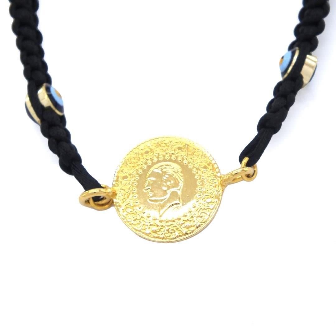 Altın Kaplama İpli Çeyrek Altın Bileklik BLK-187