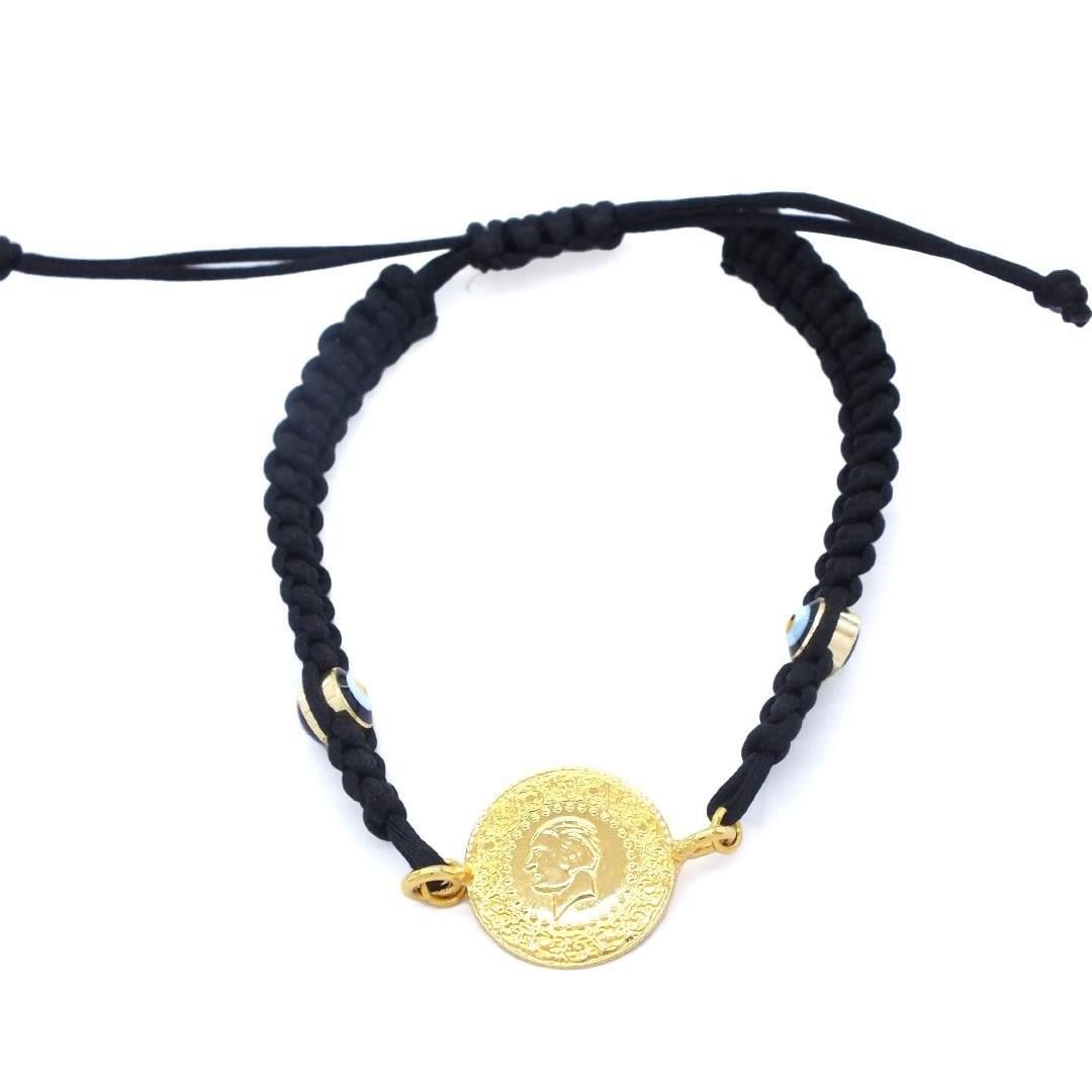 Altın Kaplama İpli Çeyrek Altın Bileklik BLK-187