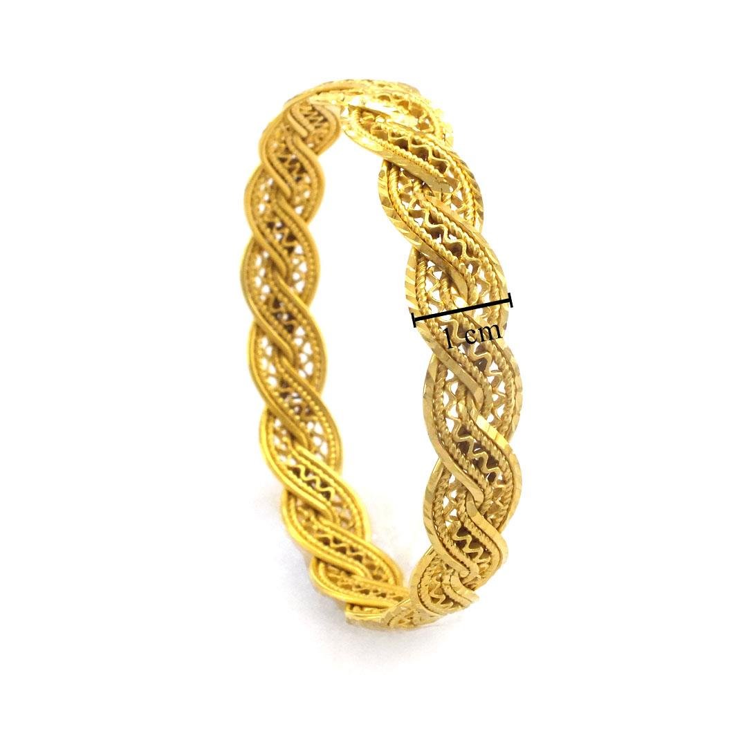 Altın Kaplama İşlemeli Örgü Bilezik BLZ-3094