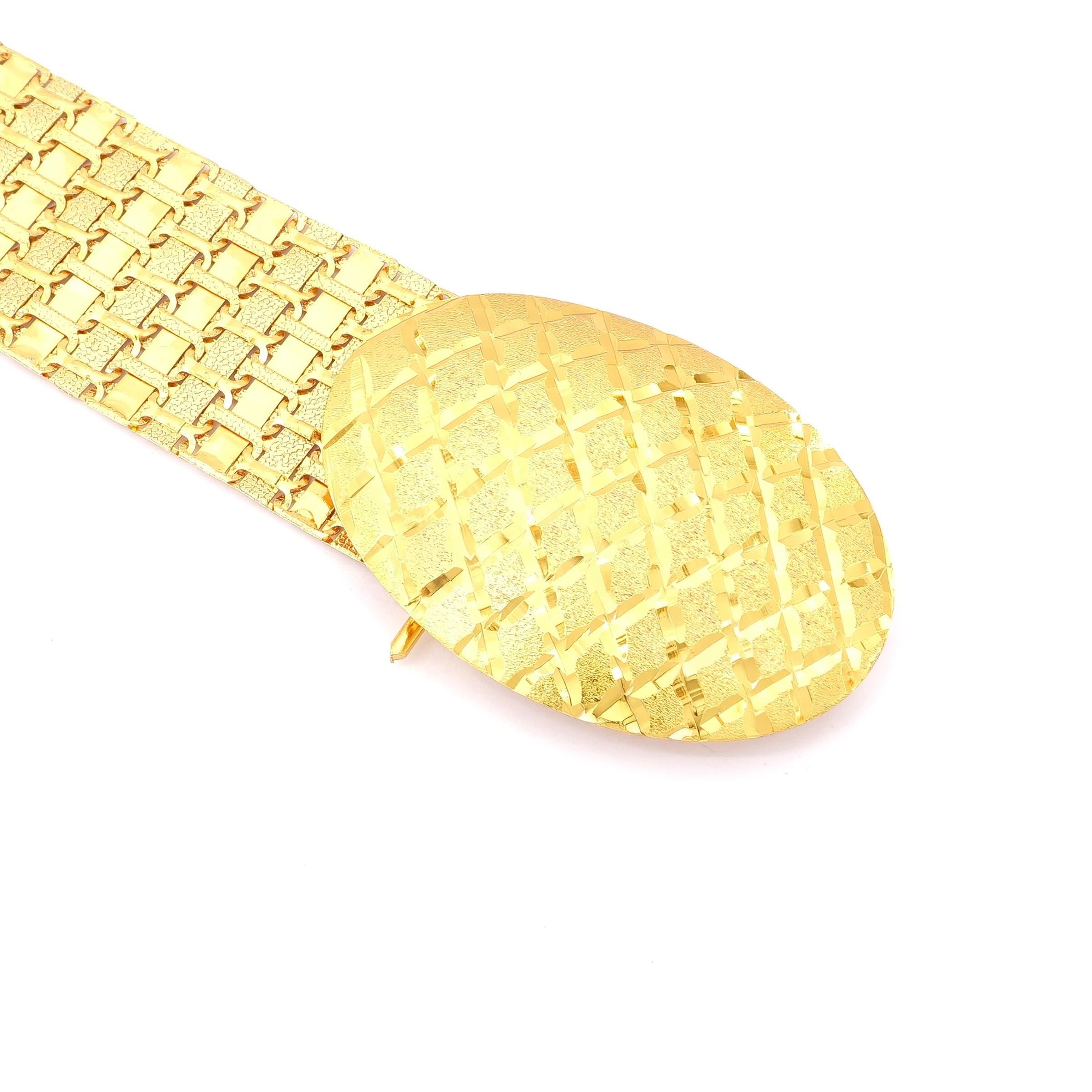 Altın Kaplama Kemer Baklava Desen Tokalı Model-KMR-113