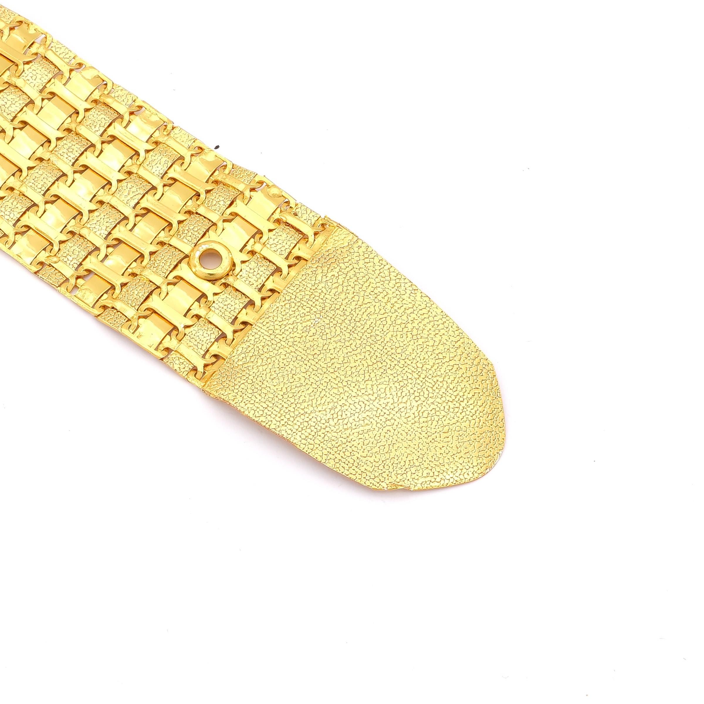 Altın Kaplama Kemer Çiçek Desen Tokalı Model-KMR-111