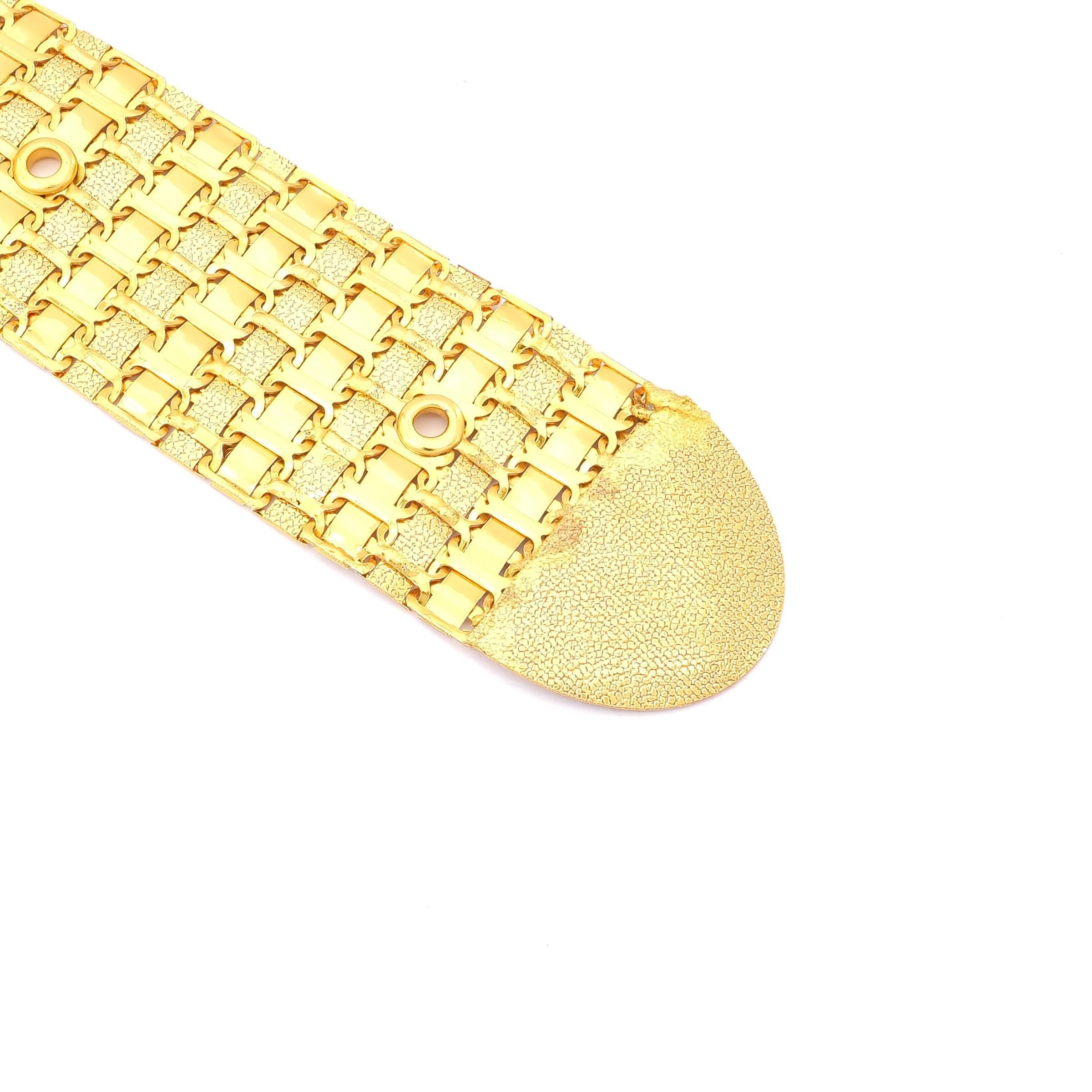 Altın Kaplama Kemer Çiçek Desen Tokalı Model-KMR-112