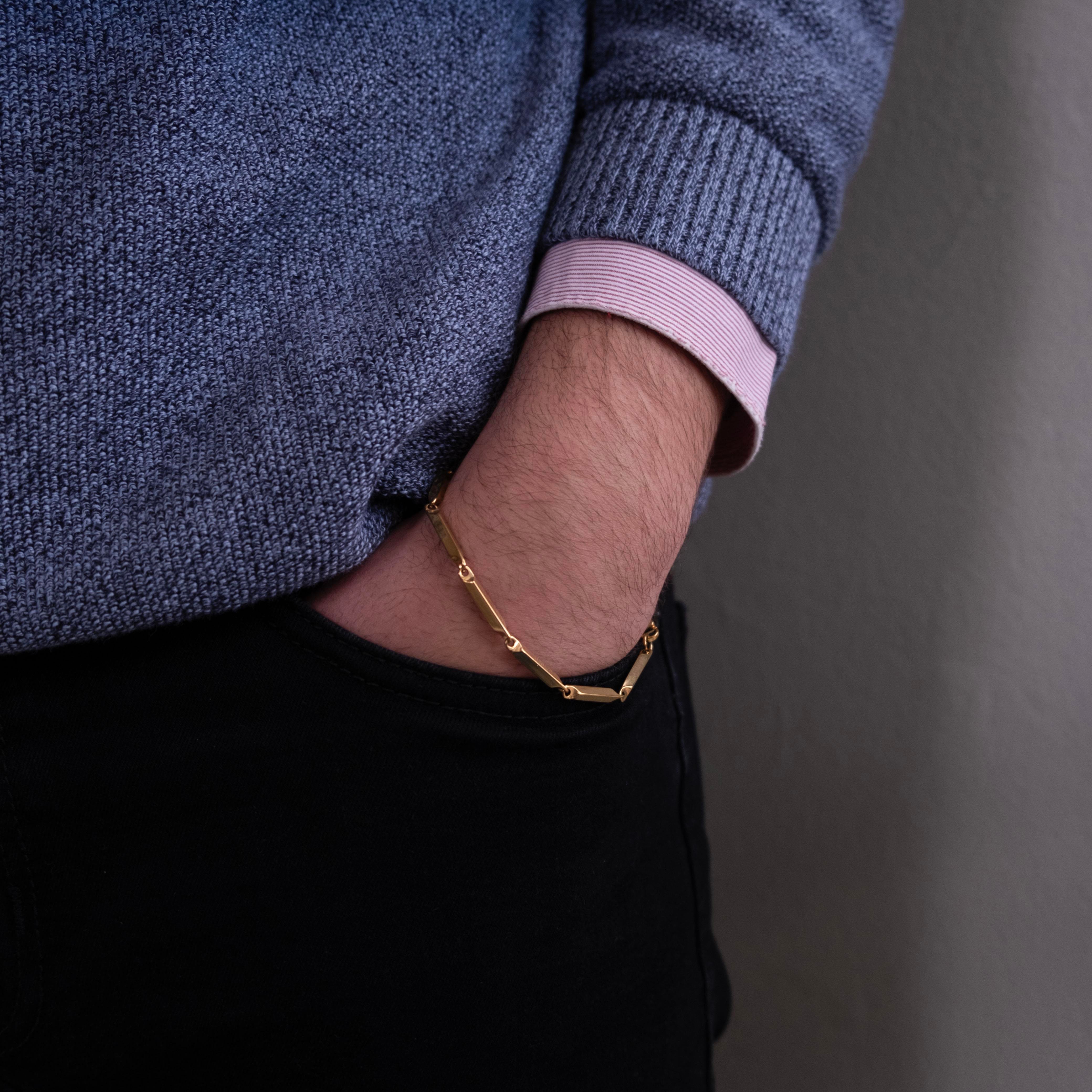 Altın Kaplama Küp Model Erkek Bileklik EBLK-509