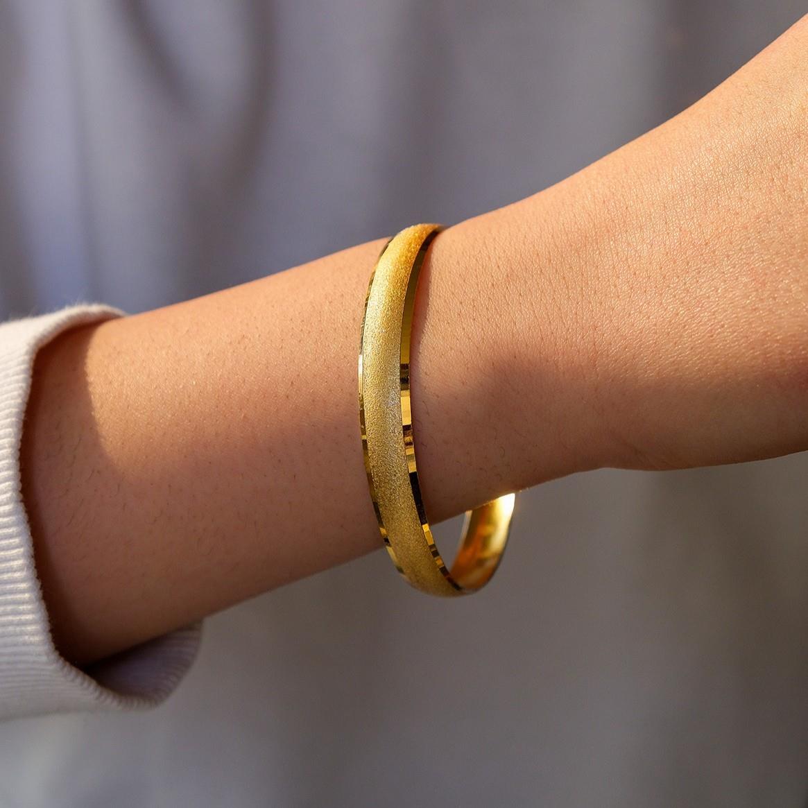 Altın Kaplama Simli Bilezik 0.8 cm BLZ-3049