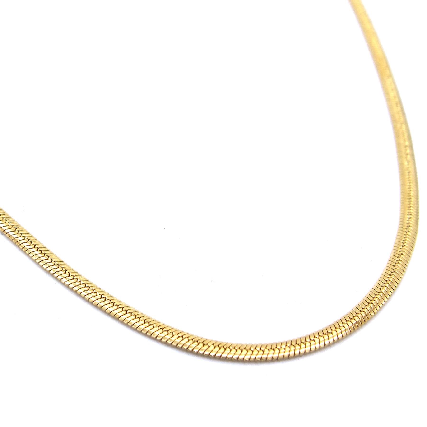Altın Kaplama Unisex Balık Sırtı Zincir 1.5 mm 50 cm ZN-198