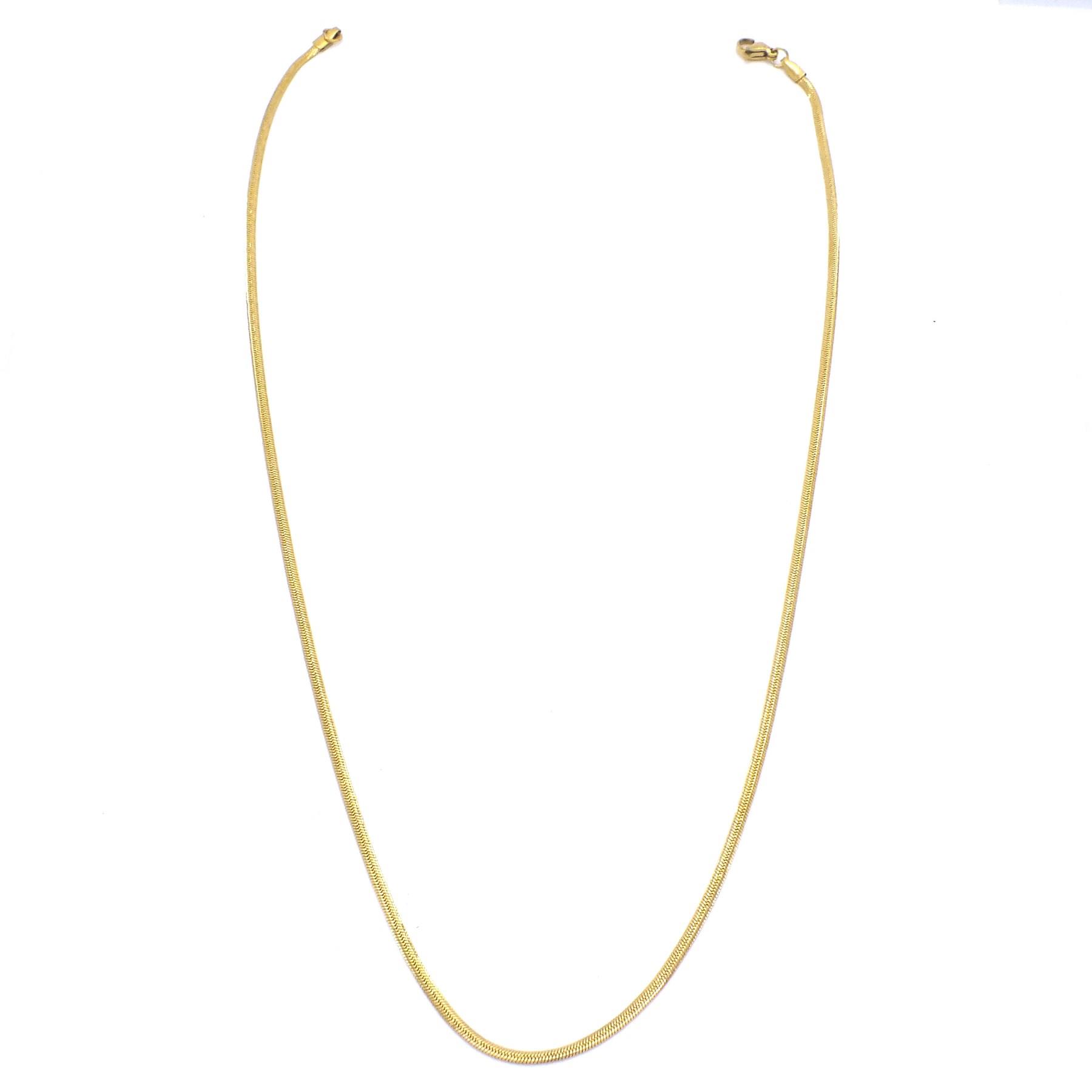 Altın Kaplama Unisex Balık Sırtı Zincir 1.5 mm 50 cm ZN-198