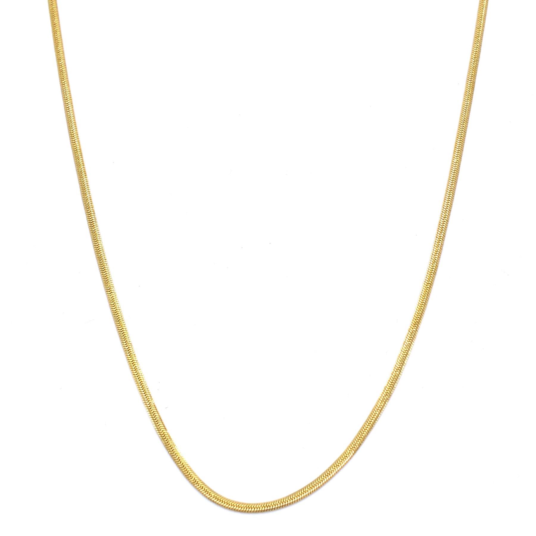 Altın Kaplama Unisex Balık Sırtı Zincir 1.5 mm 50 cm ZN-198