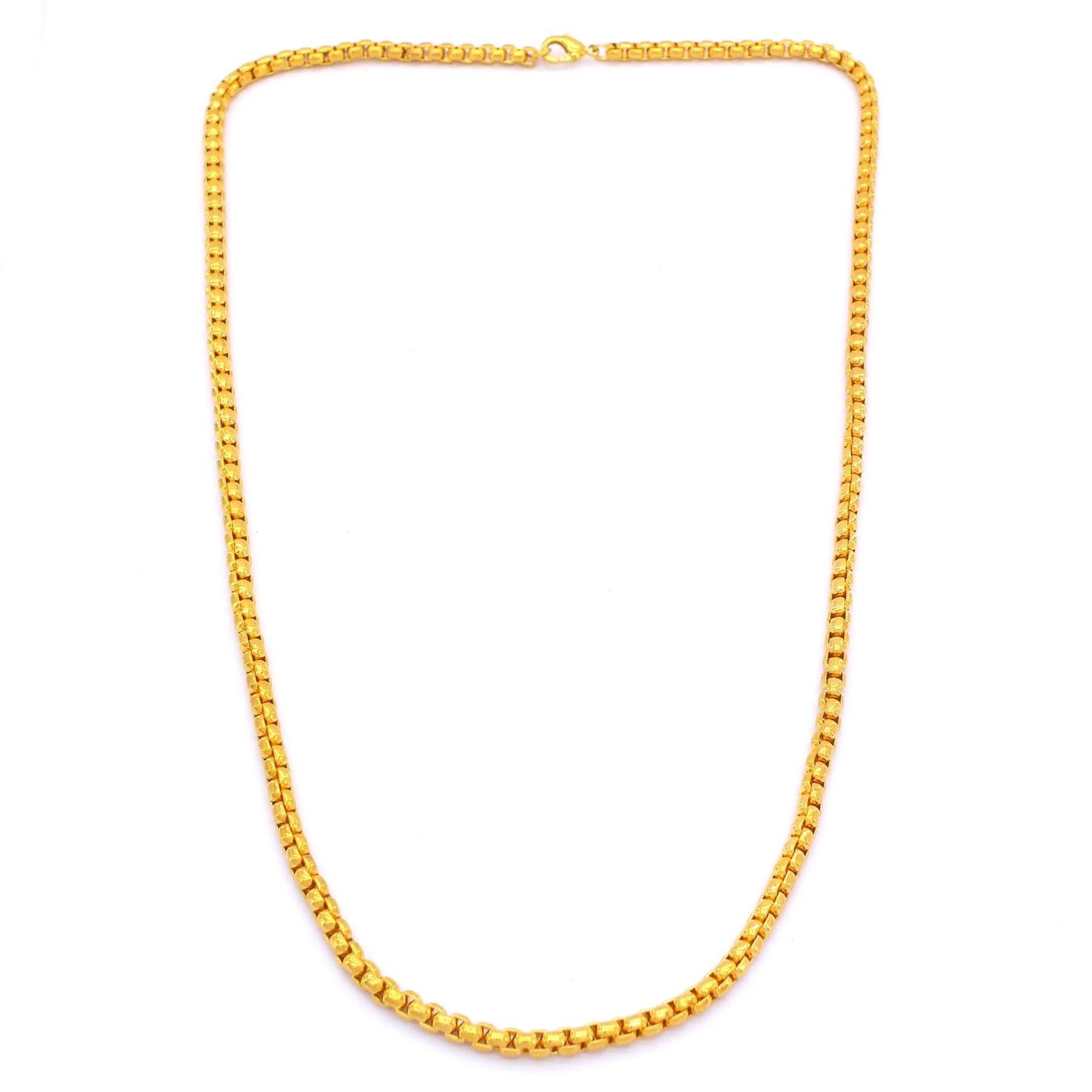 Altın Kaplama Unisex Geçişli Zincir 3.5 mm 60 cm ZN-197