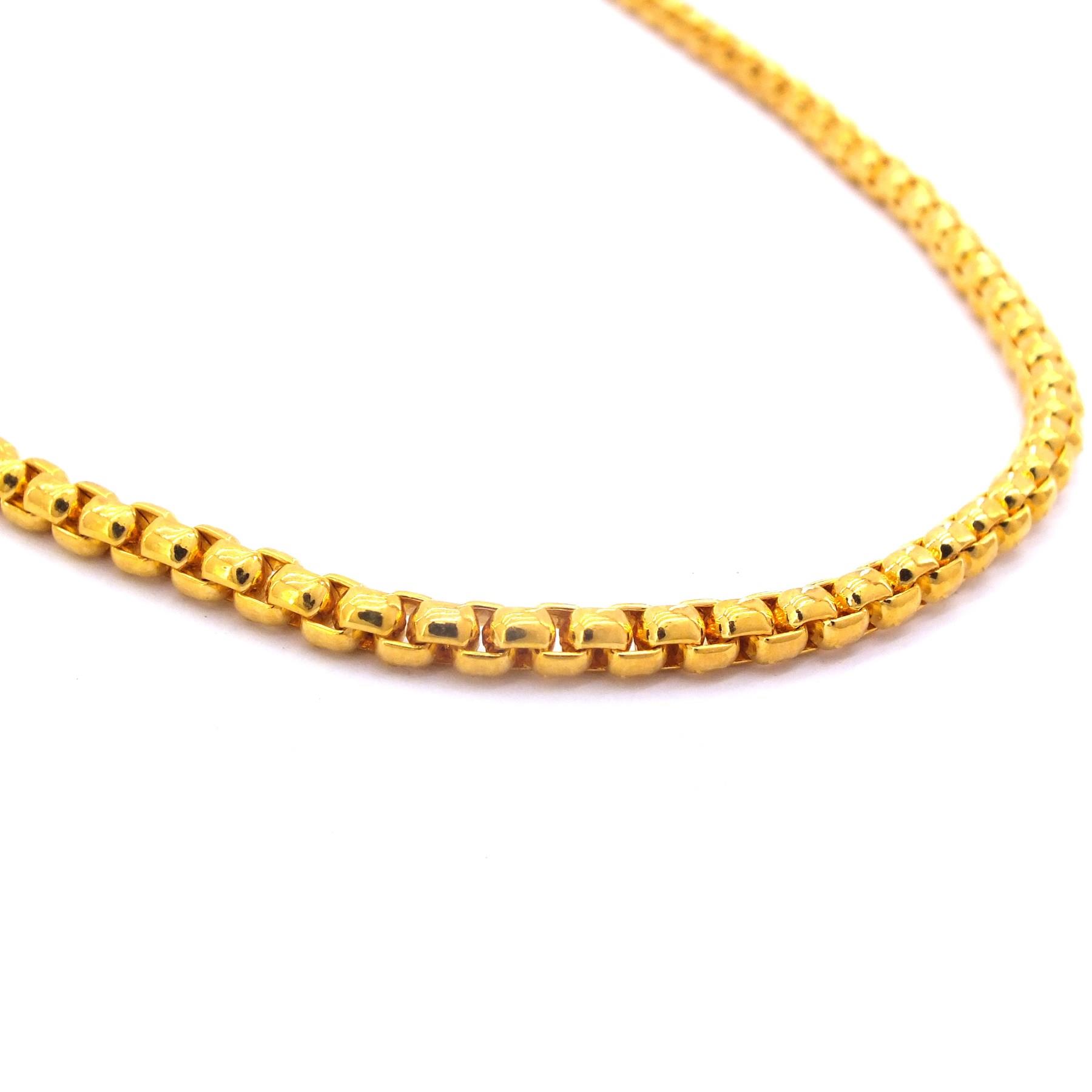 Altın Kaplama Unisex Geçişli Zincir 3.5 mm 60 cm ZN-197