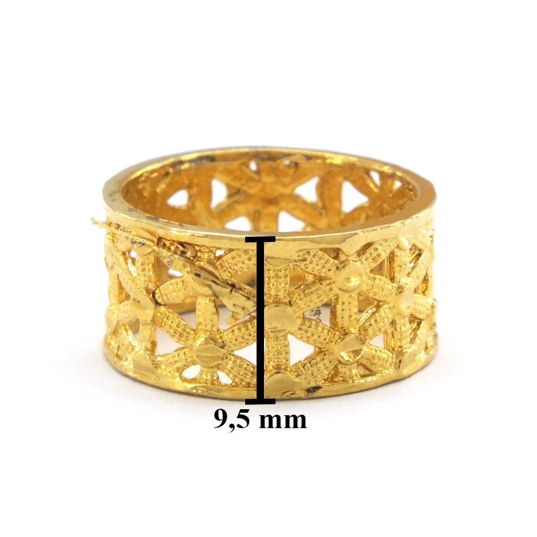 Altın Kaplama Yüzük Desenli YZK-415