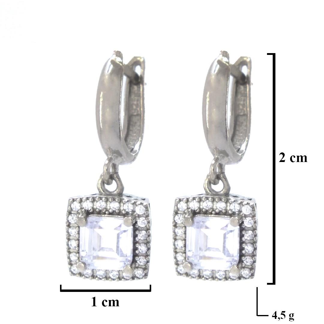 Baget Zirkon Taşlı Gümüş Küpe GKP-110