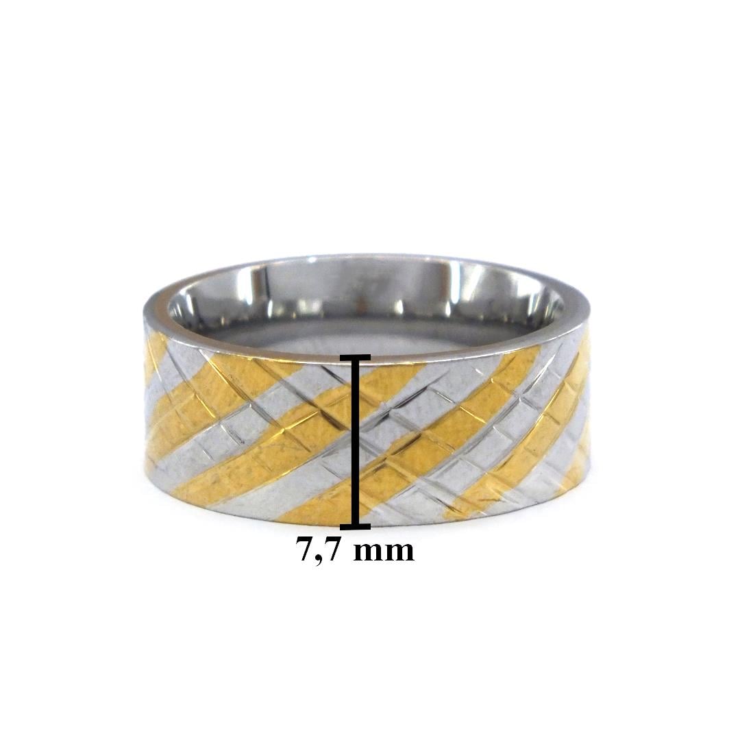 Çelik Alyans Yüzük Altın Kaplama Baklava Model YZK-380