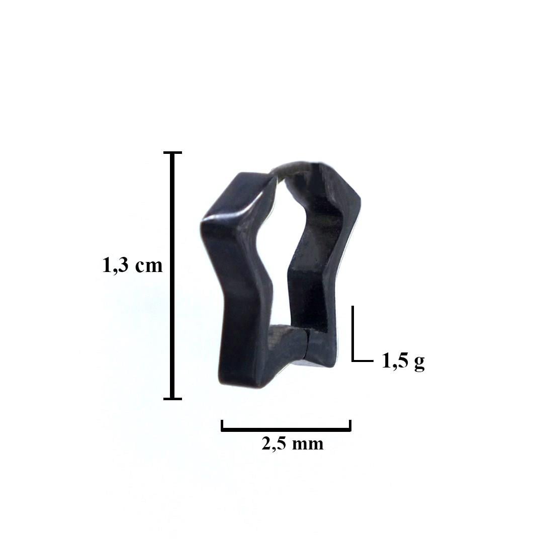 Çelik Halka Küpe Siyah Yıldız Model Halka Küpe UNK-575