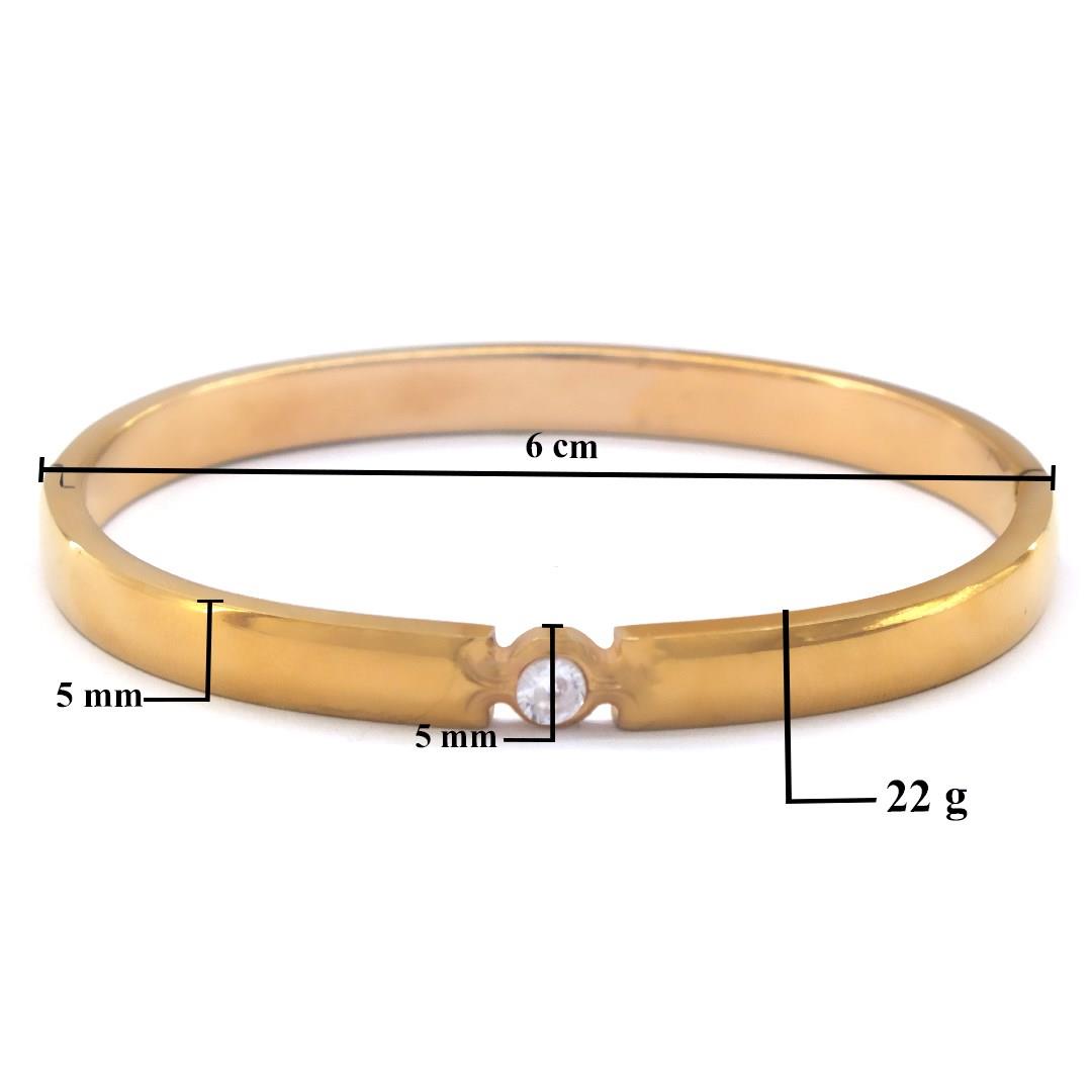 Çelik Kelepçe Bileklik Rose Tektaş Model BLZ-462