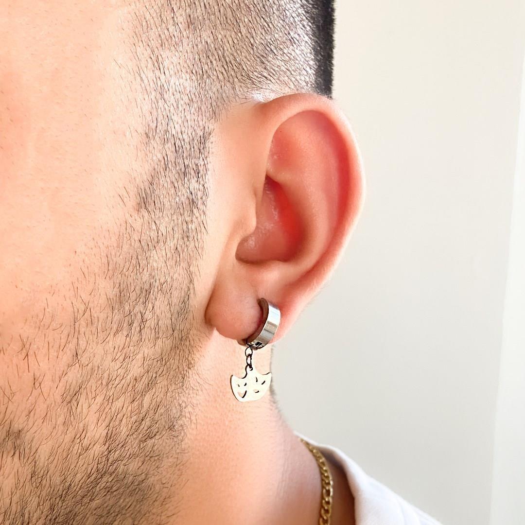 Çelik Sallantılı Küpe Maske Model Halka Küpe UNK-667