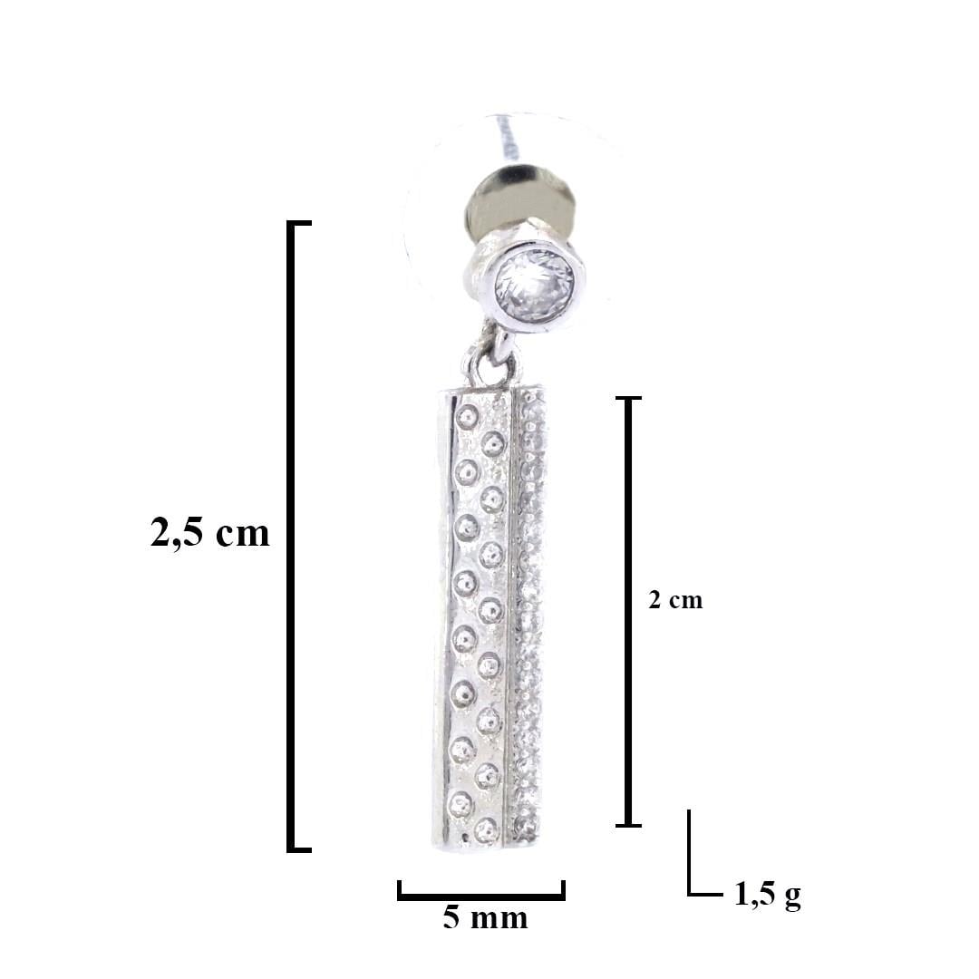 Çelik Sallantılı Küpe Zirkon Taşlı Dik Küpe UNK-587