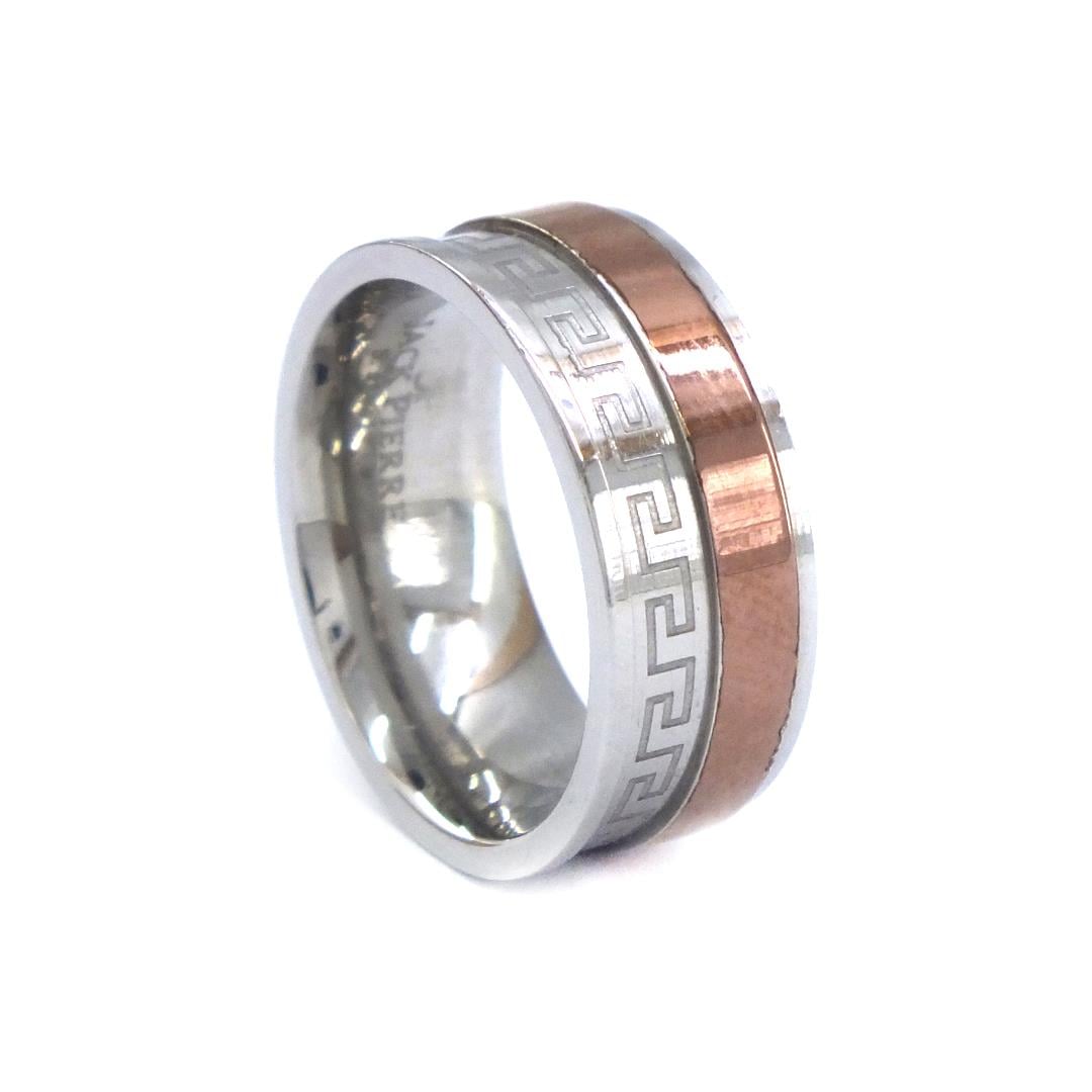 Çelik Yüzük Alyans Rose Detaylı YZK-396