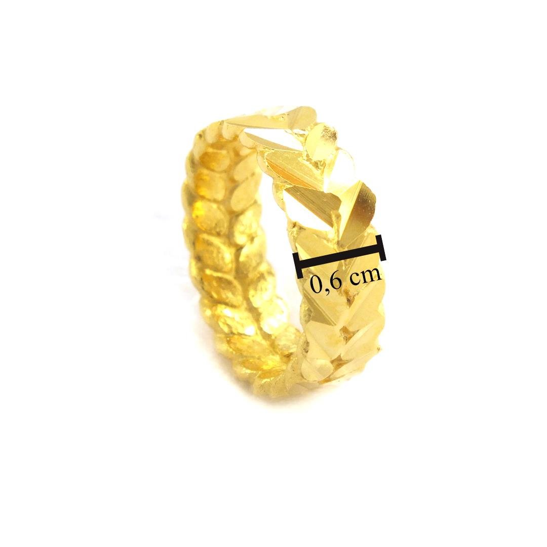 Çelik Yüzük Kadın Altın Kaplama Arpa Model YZK-460