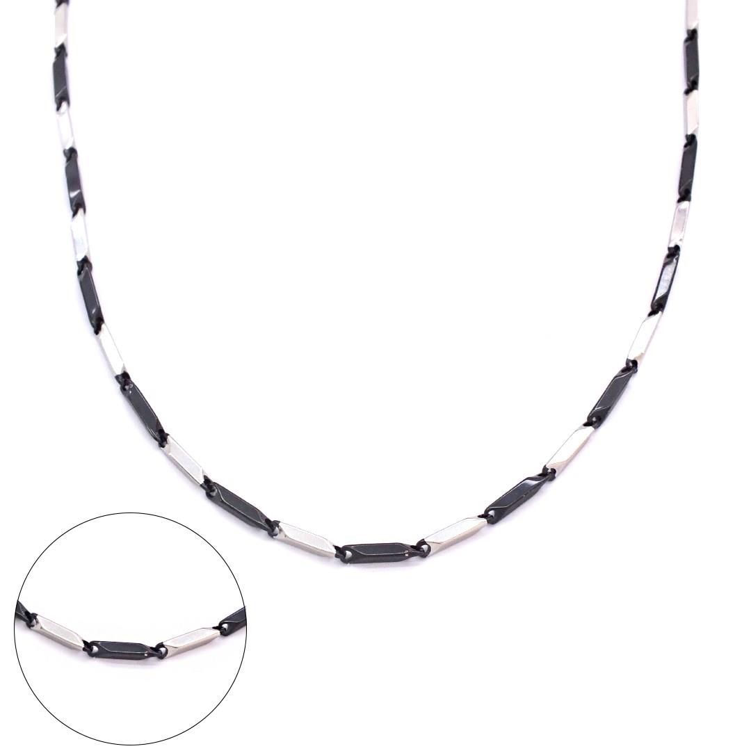 Çelik Zincir 316L Siyah Detaylı Erkek Model - ZN-229